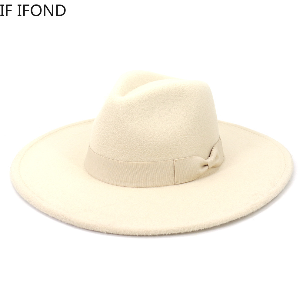 Fedora Hat Wool - Grote Brede Rand Vrouwen Hoeden 2021
