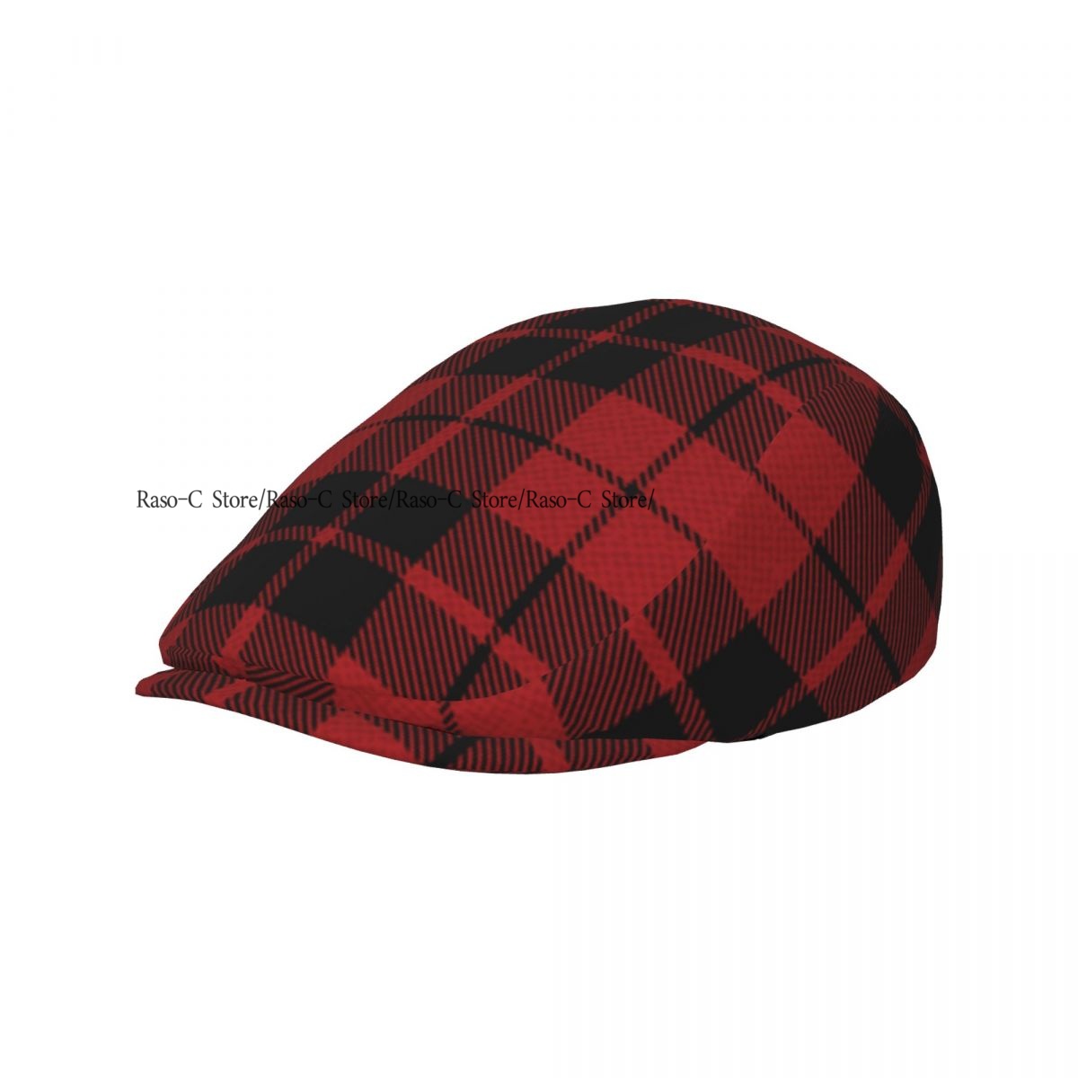 Newsboy Cap Ivy - Volwassen platte pet met rode ruitprint,
