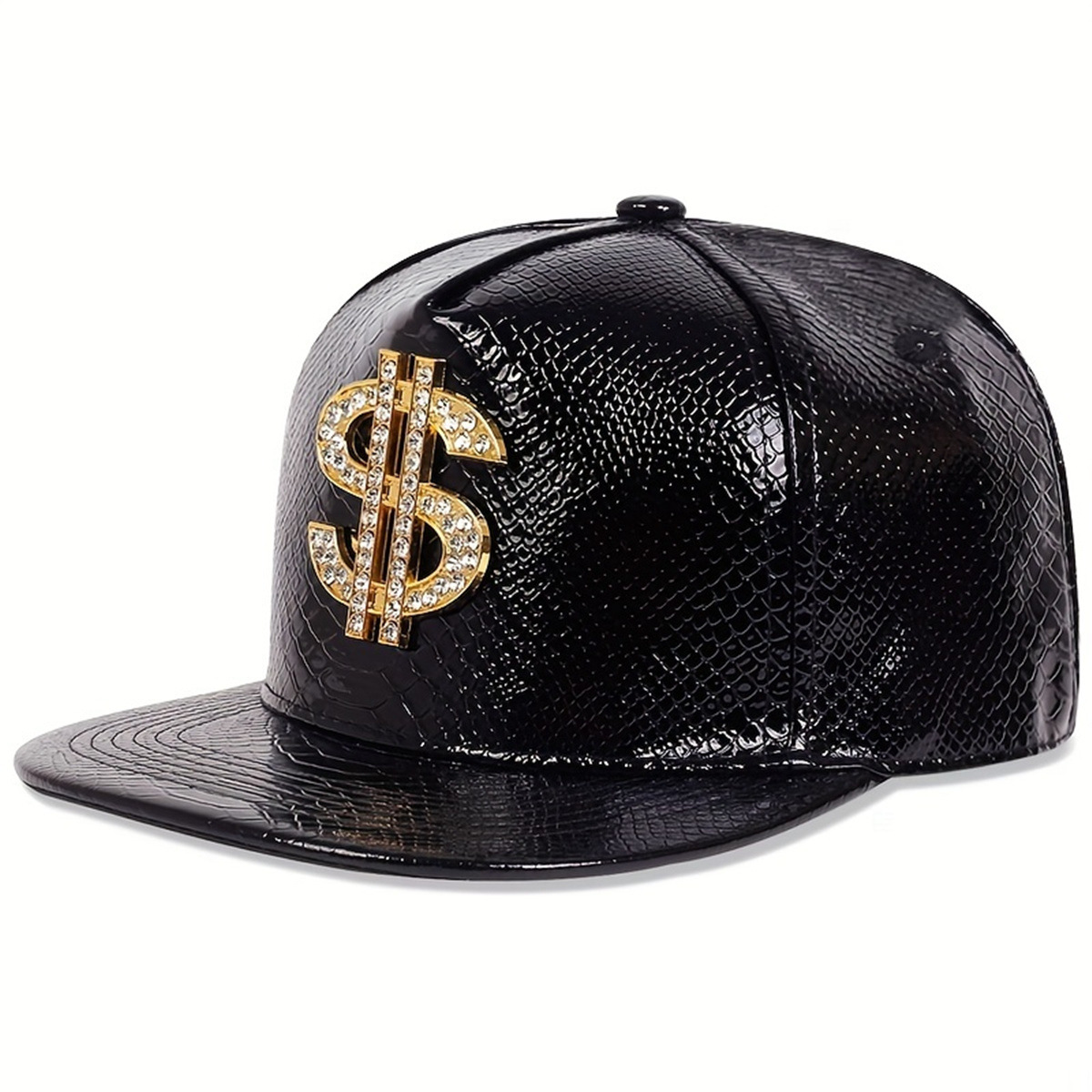 Lederen metallic dollar teken  - Snapback Hat Flat recensie en prijs